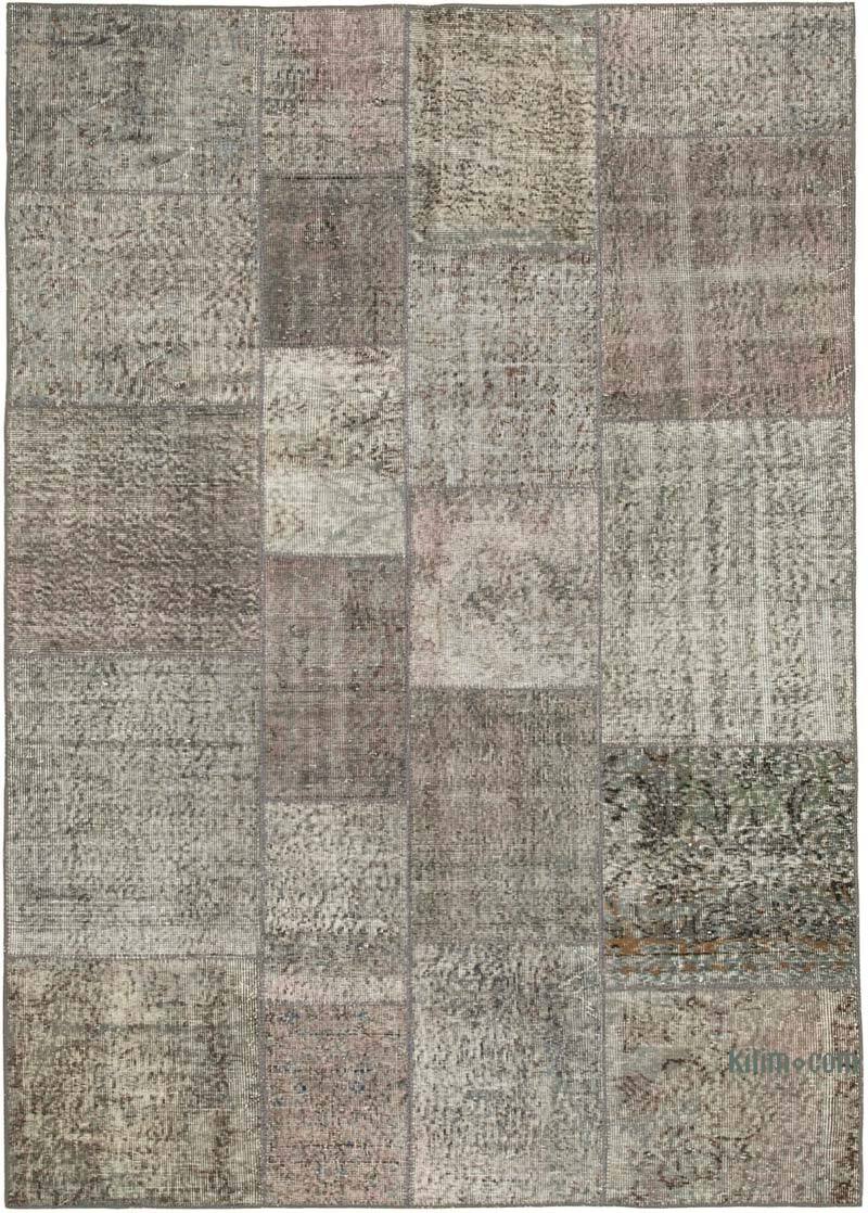 Patchwork Hand-Knotted Turkish Rug - 5' 7" x 7' 10" (67" x 94") - K0064188