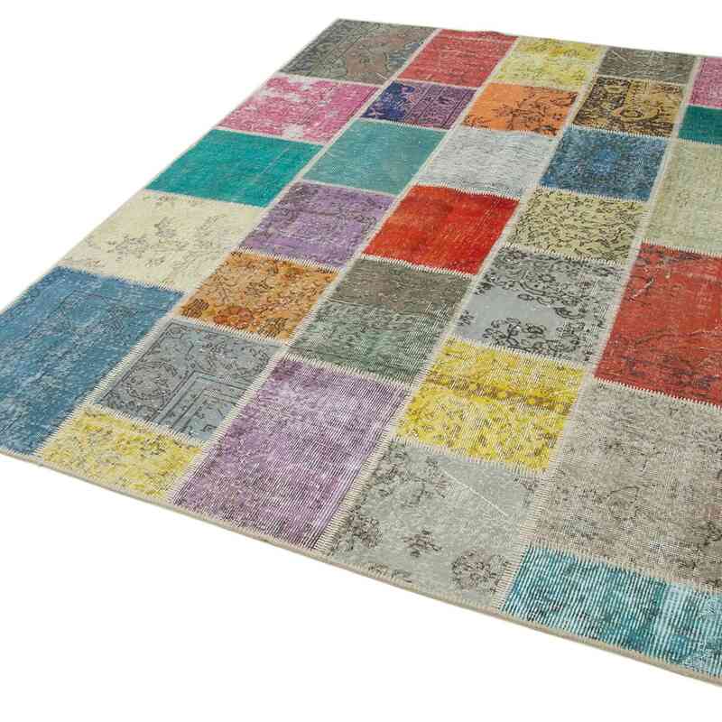 Patchwork Hand-Knotted Turkish Rug - 5' 9" x 7' 10" (69" x 94") - K0064191