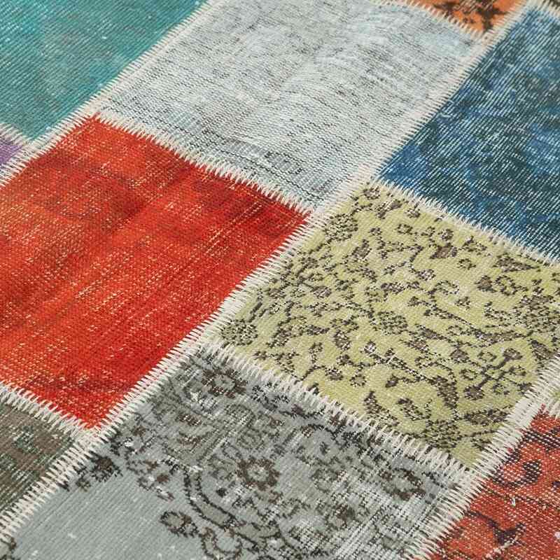 Patchwork Hand-Knotted Turkish Rug - 5' 9" x 7' 10" (69" x 94") - K0064191