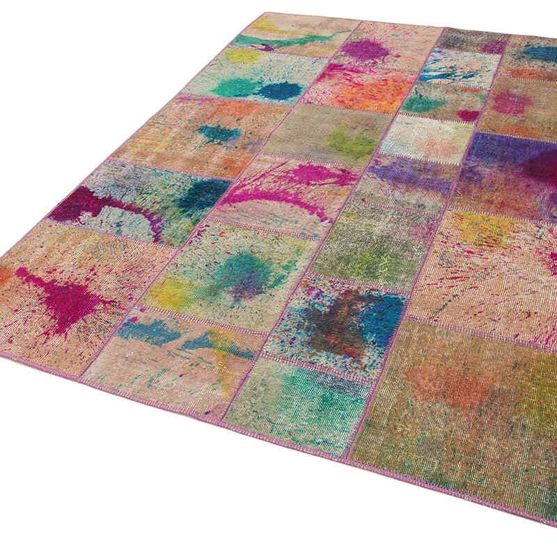 Púrpura Alfombra Turca de Retazos - 172 cm x 240 cm - K0064193