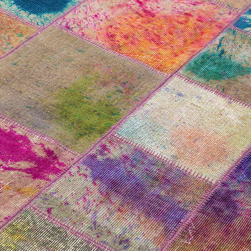 Púrpura Alfombra Turca de Retazos - 172 cm x 240 cm - K0064193