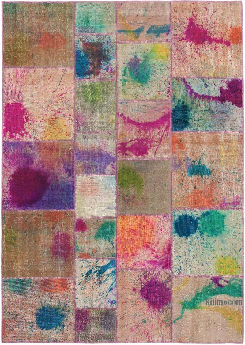 Púrpura Alfombra Turca de Retazos - 172 cm x 240 cm - K0064193