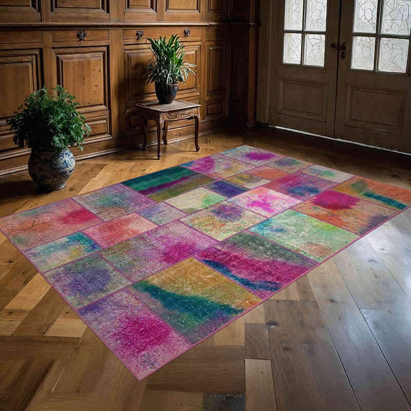 Alfombra Turca de Retazos - 168 cm x 245 cm - K0064198