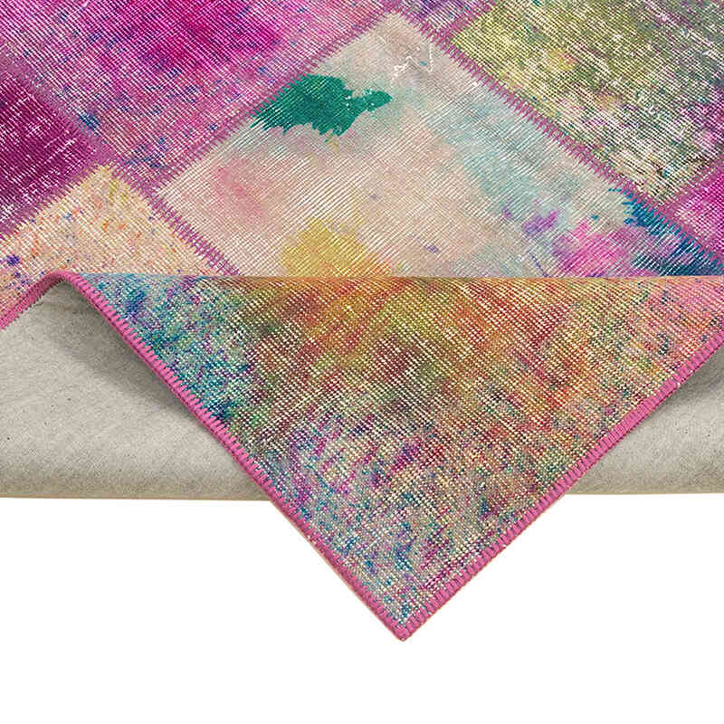 Patchwork Hand-Knotted Turkish Rug - 5' 7" x 7' 10" (67" x 94") - K0064200