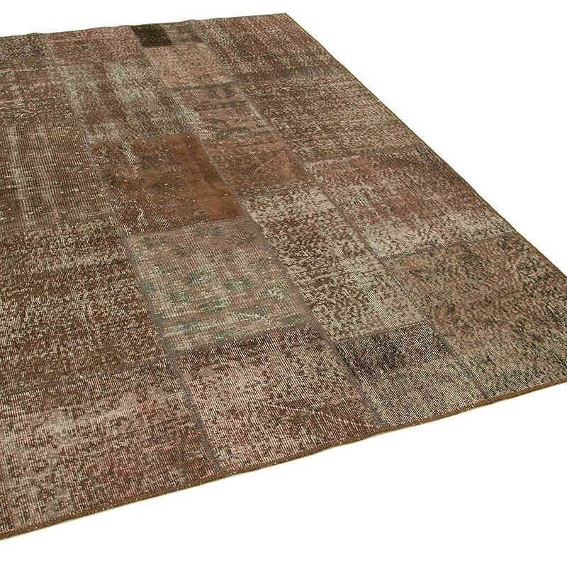 Patchwork Hand-Knotted Turkish Rug - 5' 7" x 7' 11" (67" x 95") - K0064204