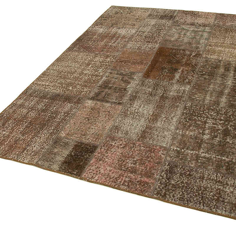 Patchwork Hand-Knotted Turkish Rug - 5' 7" x 7' 11" (67" x 95") - K0064204
