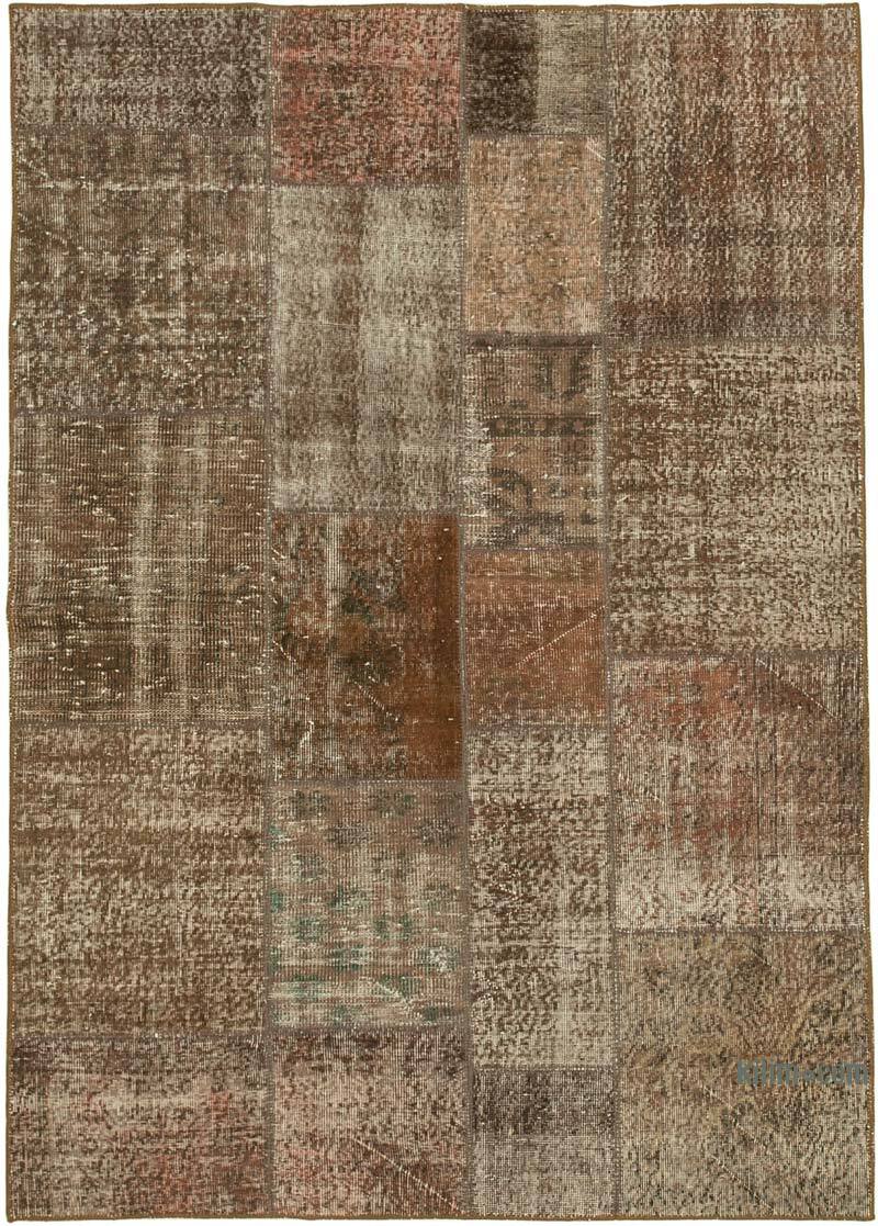 Patchwork Hand-Knotted Turkish Rug - 5' 7" x 7' 11" (67" x 95") - K0064204