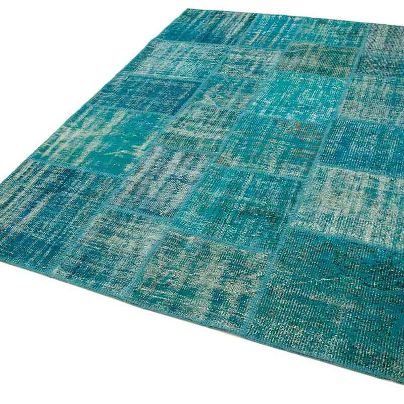 Patchwork Hand-Knotted Turkish Rug - 5' 8" x 7' 10" (68" x 94") - K0064211
