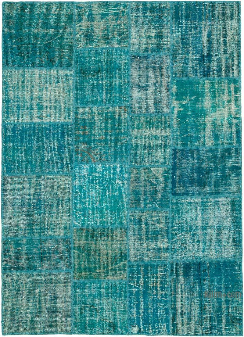 Patchwork Hand-Knotted Turkish Rug - 5' 8" x 7' 10" (68" x 94") - K0064211
