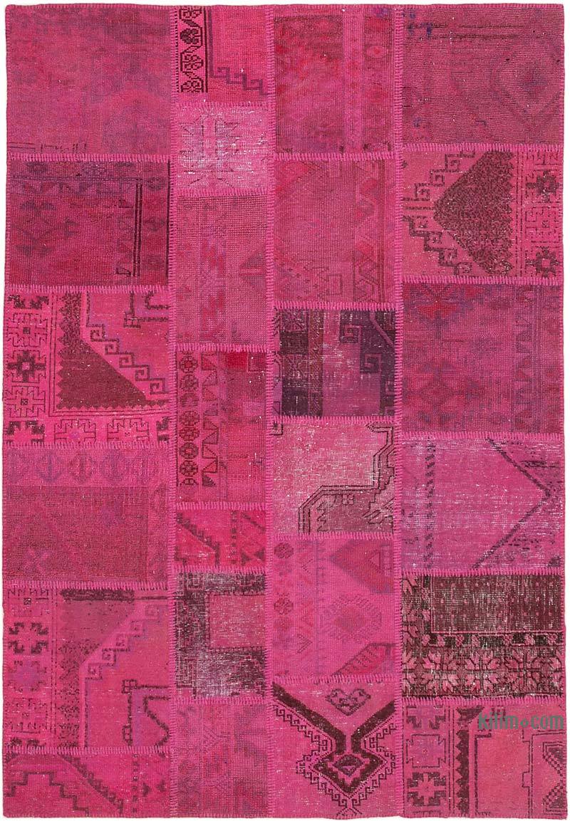 Patchwork Hand-Knotted Turkish Rug - 5' 8" x 8' 2" (68" x 98") - K0064214