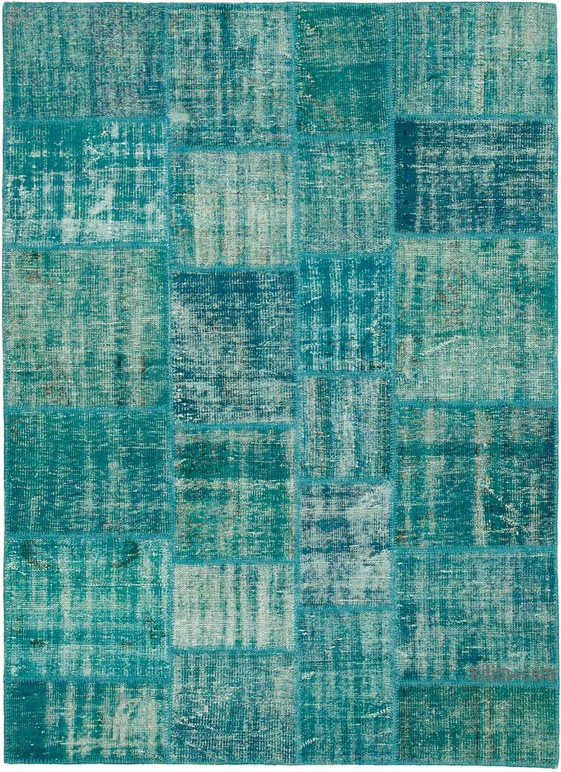 Patchwork Hand-Knotted Turkish Rug - 5' 8" x 7' 10" (68" x 94") - K0064215