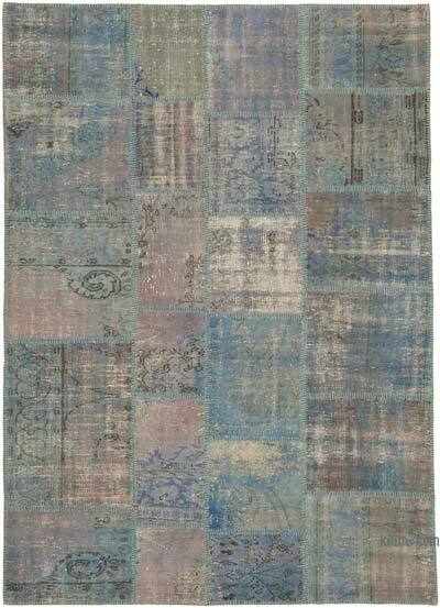 Patchwork Hand-Knotted Turkish Rug - 5' 10" x 8' 1" (70" x 97")