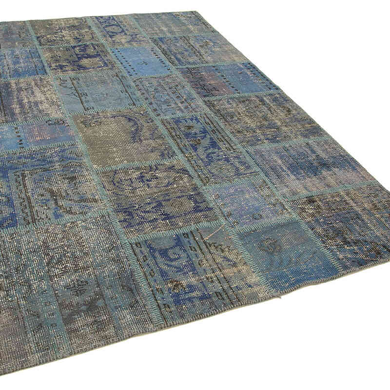 Patchwork Hand-Knotted Turkish Rug - 5' 9" x 8' 1" (69" x 97") - K0064221