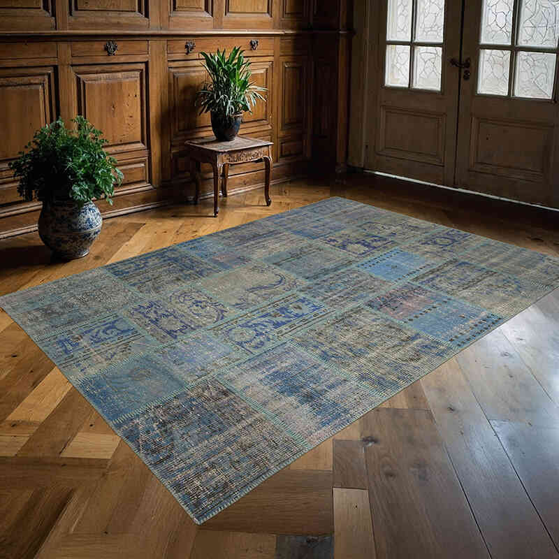 Patchwork Hand-Knotted Turkish Rug - 5' 9" x 8' 1" (69" x 97") - K0064221
