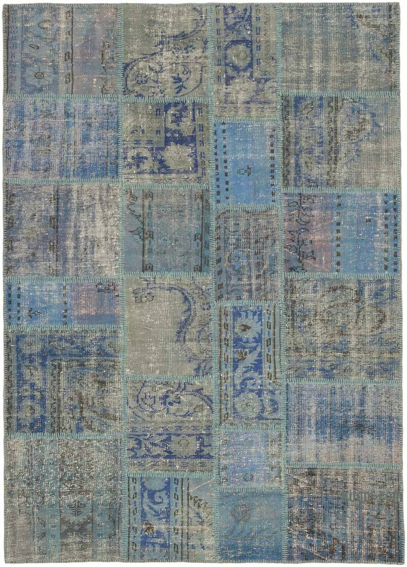 Patchwork Hand-Knotted Turkish Rug - 5' 9" x 8' 1" (69" x 97") - K0064221