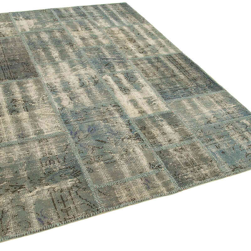 Patchwork Hand-Knotted Turkish Rug - 5' 9" x 7' 11" (69" x 95") - K0064225