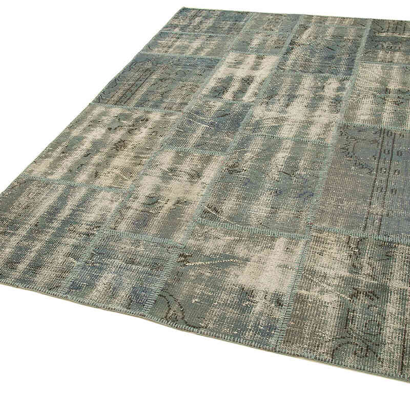 Patchwork Hand-Knotted Turkish Rug - 5' 9" x 7' 11" (69" x 95") - K0064225
