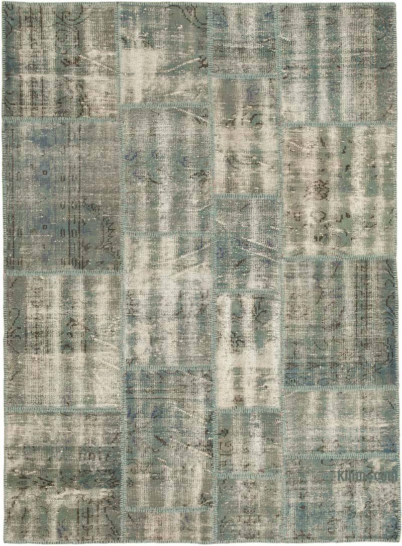Patchwork Hand-Knotted Turkish Rug - 5' 9" x 7' 11" (69" x 95") - K0064225