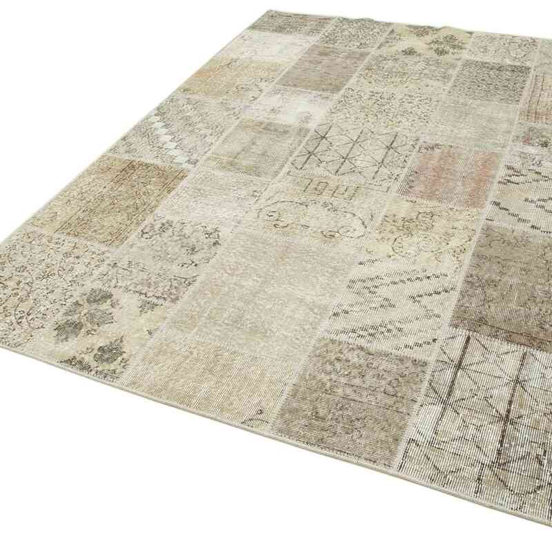 Patchwork Hand-Knotted Turkish Rug - 5' 8" x 7' 10" (68" x 94") - K0064230