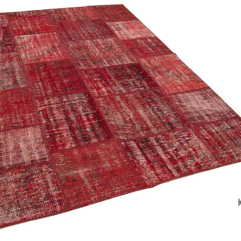 Patchwork Hand-Knotted Turkish Rug - 5' 7" x 8'  (67" x 96") - K0064233