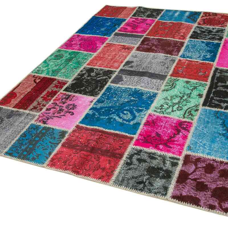 Patchwork Hand-Knotted Turkish Rug - 5' 10" x 8'  (70" x 96") - K0064234