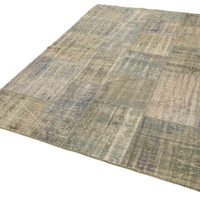 Patchwork Hand-Knotted Turkish Rug - 5' 9" x 7' 11" (69" x 95") - K0064236