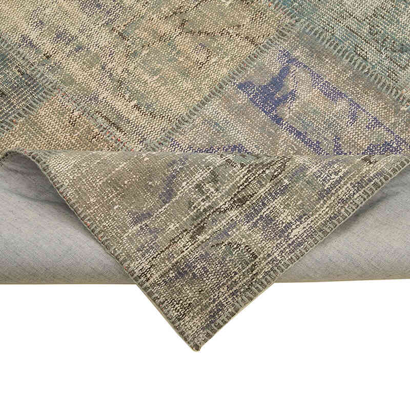Patchwork Hand-Knotted Turkish Rug - 5' 9" x 7' 11" (69" x 95") - K0064236