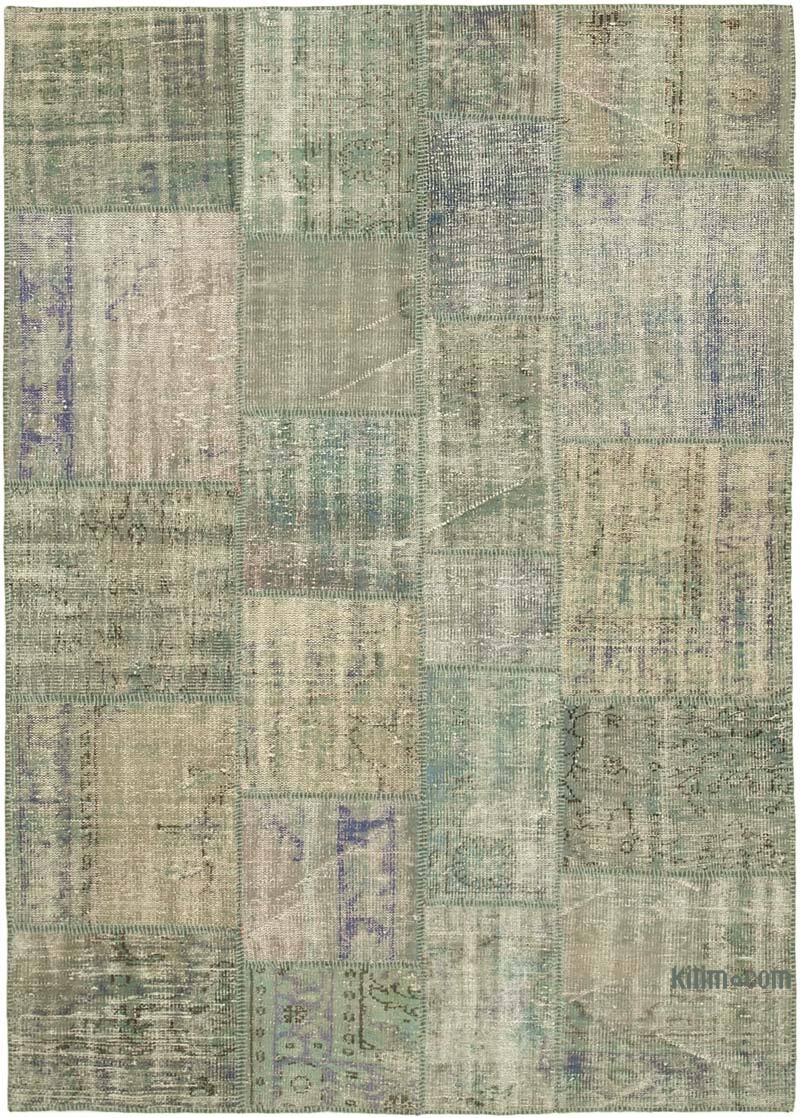 Patchwork Hand-Knotted Turkish Rug - 5' 9" x 7' 11" (69" x 95") - K0064236