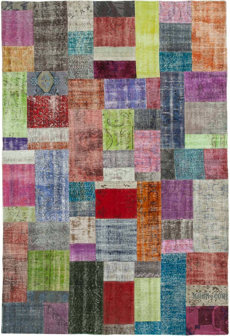 Patchwork Hand-Knotted Turkish Rug - 6' 8" x 9' 11" (80" x 119") - K0064250