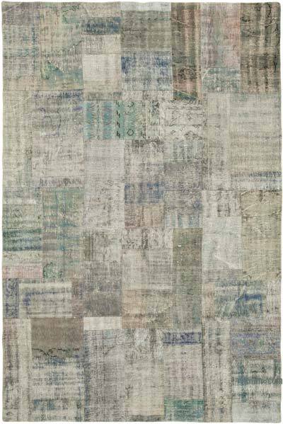 Patchwork Hand-Knotted Turkish Rug - 6' 8" x 9' 11" (80" x 119")
