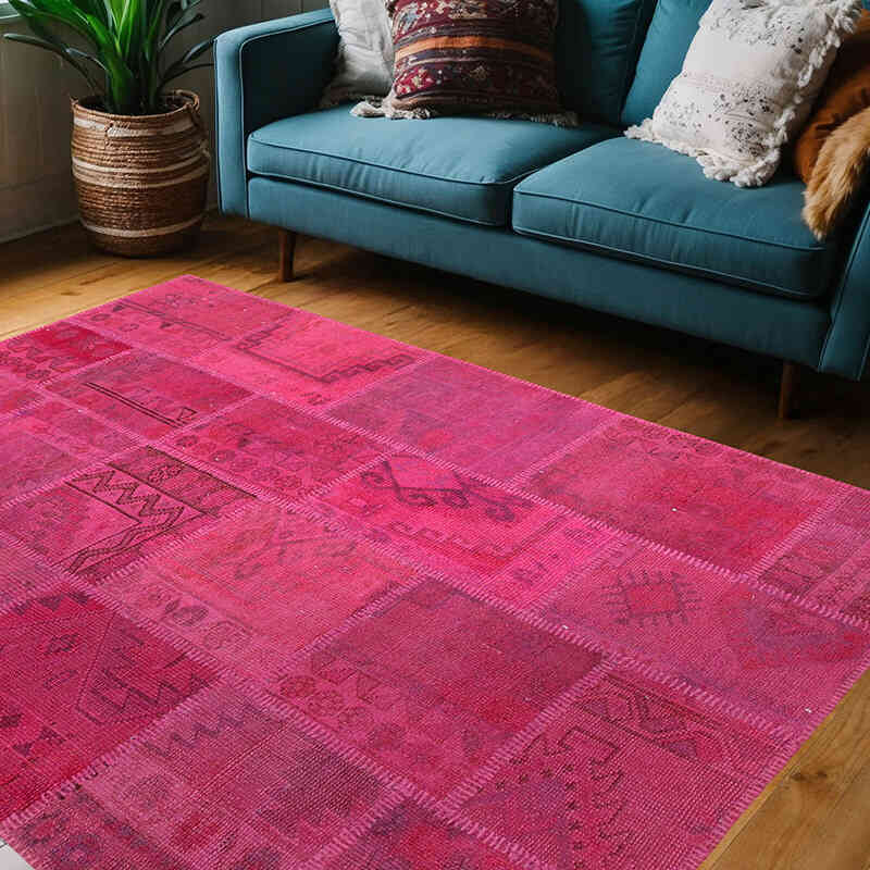 Patchwork El Dokuma Halı - 149 cm x 202 cm - K0064262