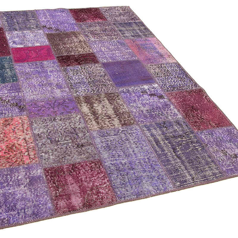 Patchwork Hand-Knotted Turkish Rug - 4' 8" x 6' 7" (56" x 79") - K0064263