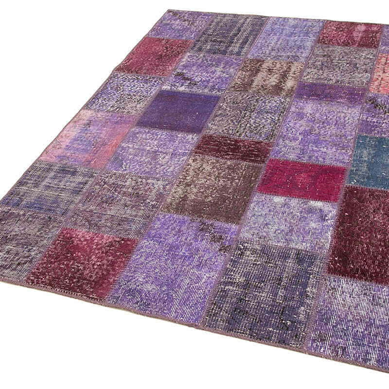 Patchwork Hand-Knotted Turkish Rug - 4' 8" x 6' 7" (56" x 79") - K0064263