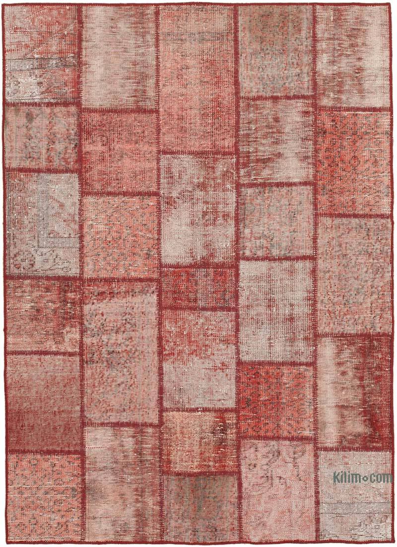 Patchwork Hand-Knotted Turkish Rug - 4' 8" x 6' 5" (56" x 77") - K0064264