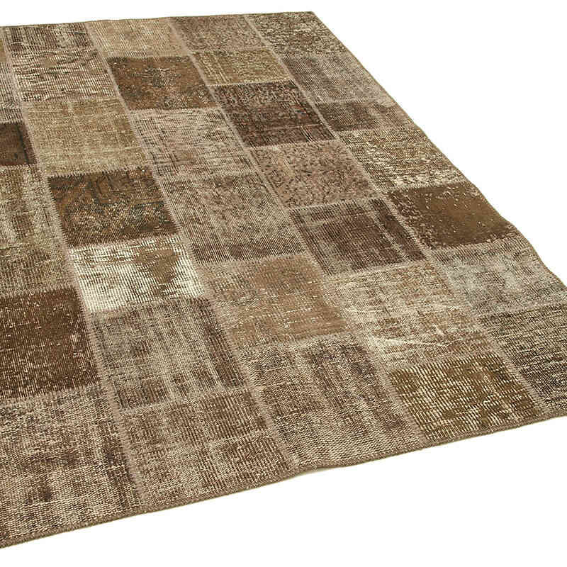 Patchwork Hand-Knotted Turkish Rug - 4' 8" x 6' 9" (56" x 81") - K0064269