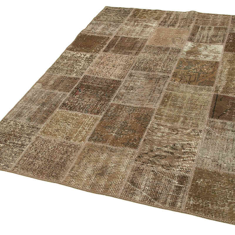 Patchwork Hand-Knotted Turkish Rug - 4' 8" x 6' 9" (56" x 81") - K0064269