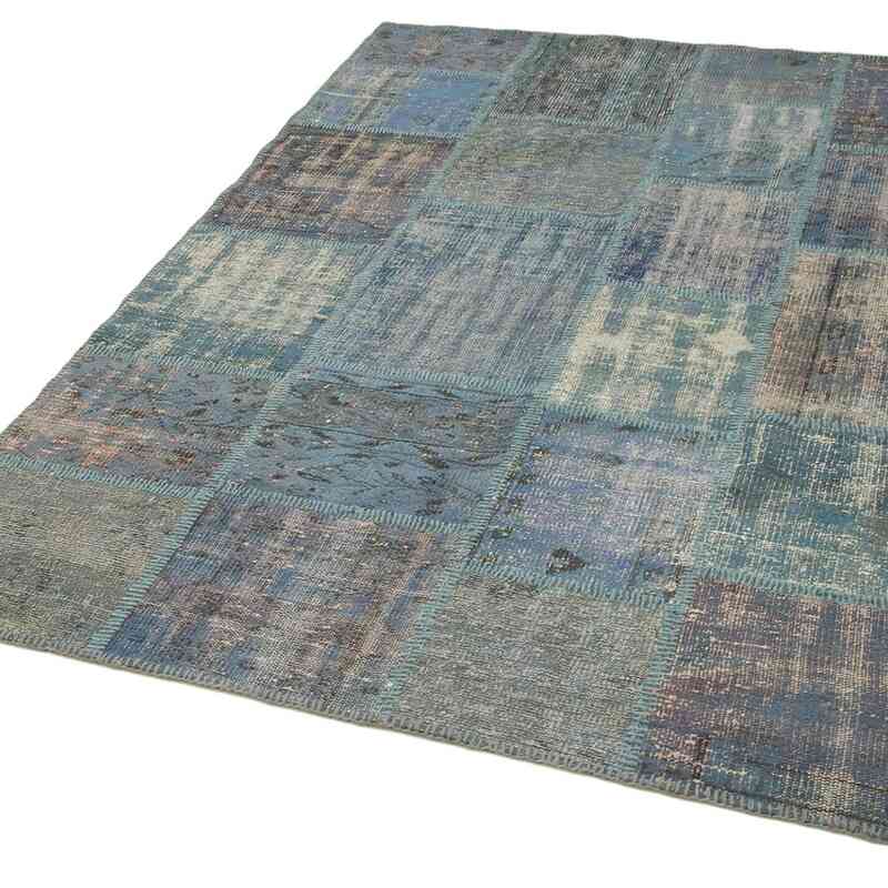 Patchwork Hand-Knotted Turkish Rug - 4' 11" x 6' 9" (59" x 81") - K0064302