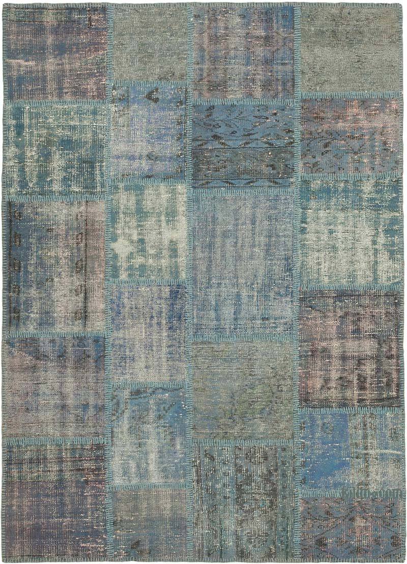 Patchwork Hand-Knotted Turkish Rug - 4' 11" x 6' 9" (59" x 81") - K0064302
