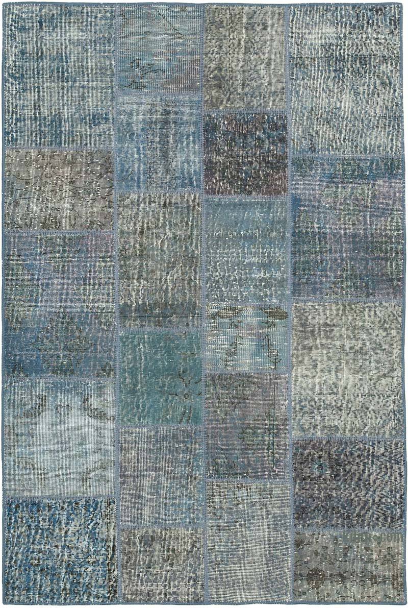 Patchwork Hand-Knotted Turkish Rug - 4' 5" x 6' 7" (53" x 79") - K0064306