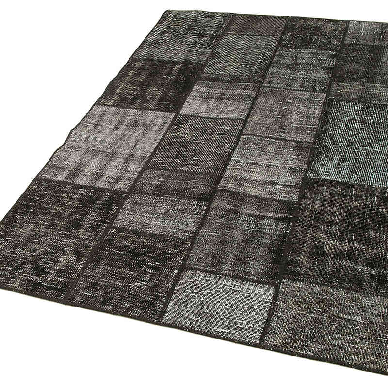 Patchwork Hand-Knotted Turkish Rug - 4' 5" x 6' 9" (53" x 81") - K0064307