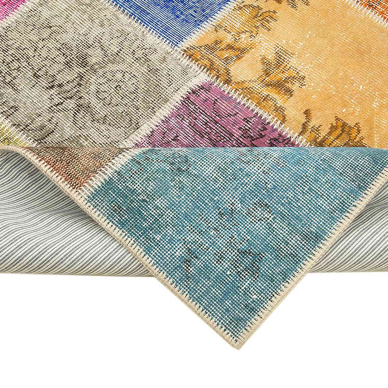 Patchwork Hand-Knotted Turkish Rug - 4' 8" x 6' 9" (56" x 81") - K0064308