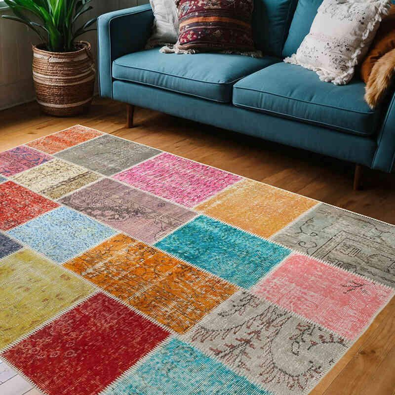 Alfombra Turca de Retazos - 145 cm x 204 cm - K0064312