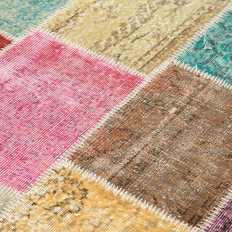 Patchwork Hand-Knotted Turkish Rug - 4' 9" x 6' 9" (57" x 81") - K0064314