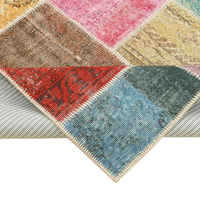 Patchwork Hand-Knotted Turkish Rug - 4' 9" x 6' 9" (57" x 81") - K0064314