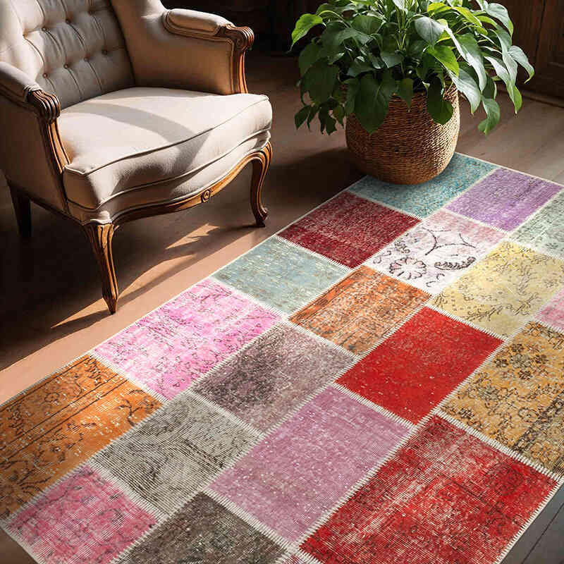 Patchwork El Dokuma Halı - 144 cm x 212 cm - K0064315