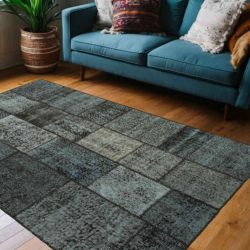 Patchwork El Dokuma Halı - 134 cm x 206 cm - K0064317