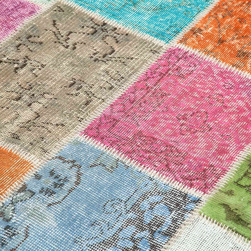 Patchwork Hand-Knotted Turkish Rug - 4' 8" x 6' 8" (56" x 80") - K0064319