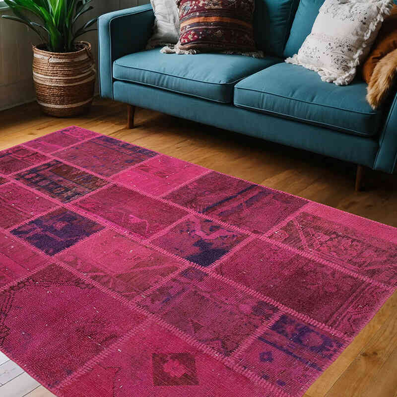 Patchwork El Dokuma Halı - 140 cm x 205 cm - K0064344