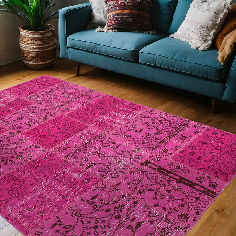 Patchwork El Dokuma Halı - 140 cm x 200 cm - K0064345