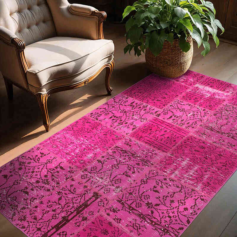 Patchwork El Dokuma Halı - 140 cm x 200 cm - K0064345